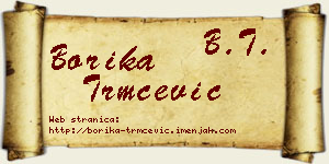 Borika Trmčević vizit kartica